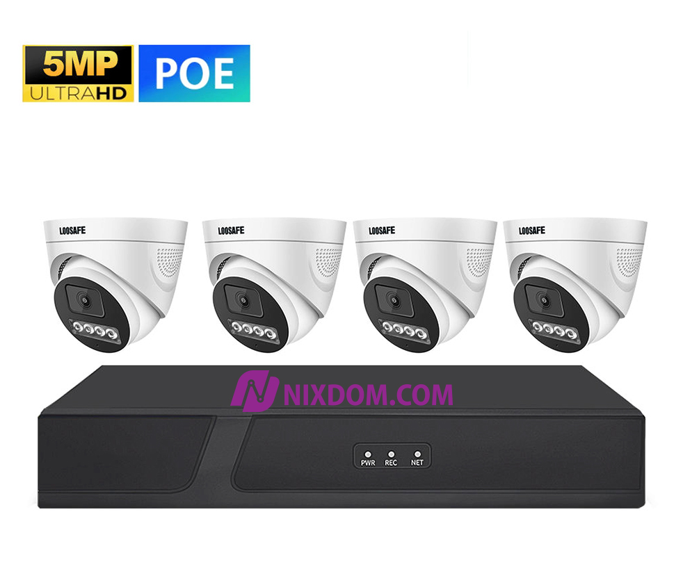 POE System Surveillance CCTV 8MP 4CH