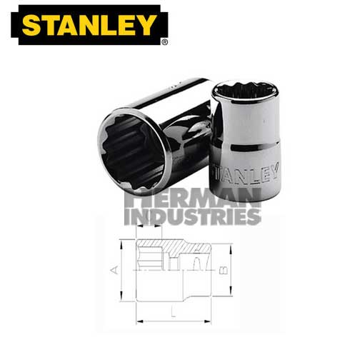 STANLEY Socket Standard 3/4" Drive 12 Point 15/16" Model 89-664-1-23